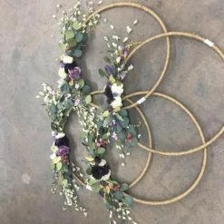 Something Blue Wedding DECOR Wreath Greenery/Floral Ivory/Blush/Greens/Purples Size 24