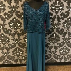 Something Blue FORMAL/MOTHER'S DRESSES Jakara Women's Formal Chiffon Teal Size 12