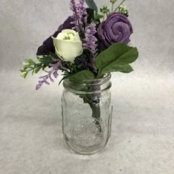 Something Blue Sola Flowers Centerpiece Wood/Glass Purple/Mint/Green Size 9.5" CENTERPIECES DECOR
