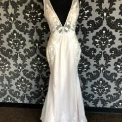 Something Blue As Is Zavana WA6021-1Z Wedding Dress Lace Ivory/Champ Size 12 V-Neck