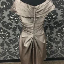 Something Blue Wedding Jasmine Formal Satin Mocha Size 8 Ruched