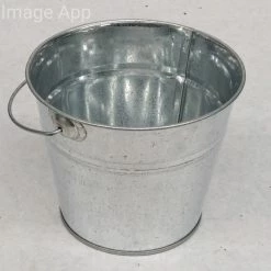 Something Blue Bucket Galvanized Silver Size 4"x5" CONTAINER