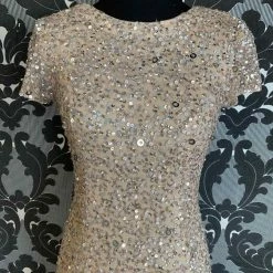 Something Blue Adrianna Papell Women's Formal Sequin Blush Size 4 FORMAL/MOTHER'S DRESSES