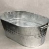 Something Blue Bucket Galvanized Silver Size 25"x12"x8.5" DECOR