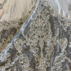 Something Blue Allure Bridal C564 Size 14 Satin And Sequin Ivory Ballgown