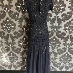 Something Blue Adrianna Papell Women's Formal Sequin Navy Size 4P